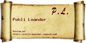 Pohli Leander névjegykártya
